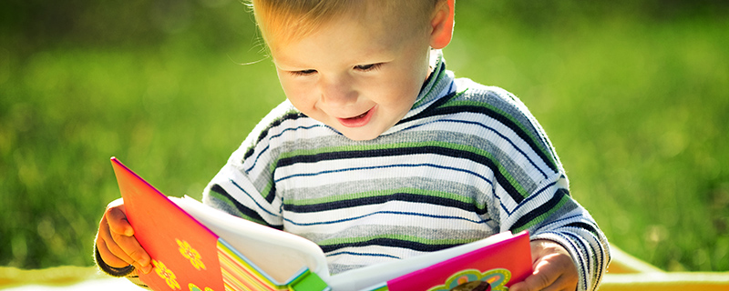 Little boy reading