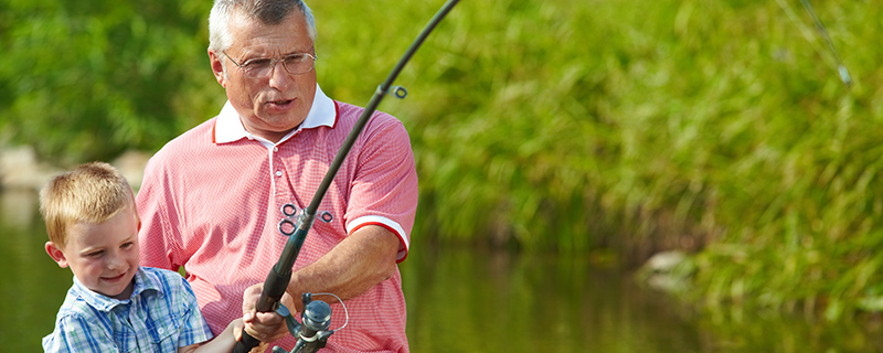 Father and son fishing