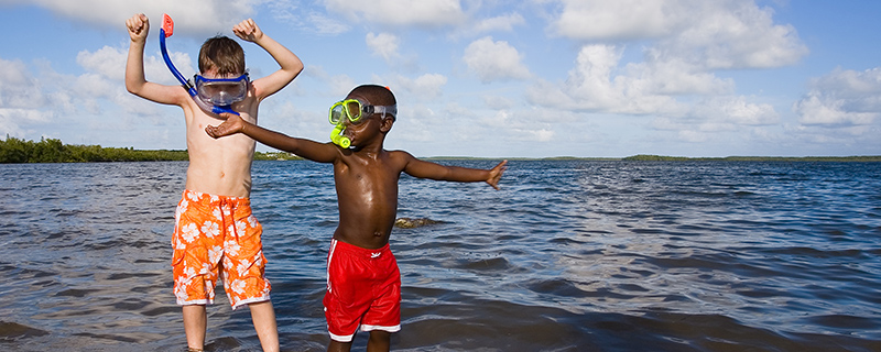 Kids playing in the water