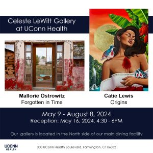 Promotional graphic of Catie Lewis and Mallorie Ostrowitz Exhibit