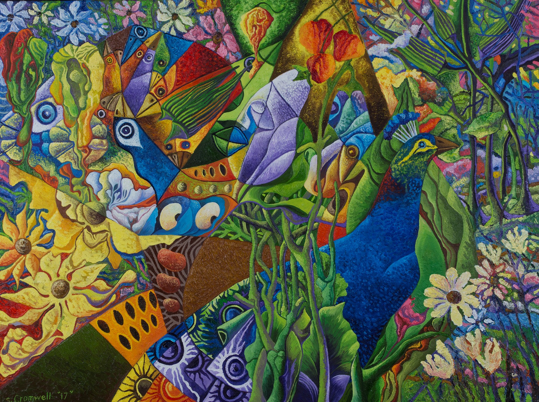 "Visitors in My Garden"- oil painting by Stanwyck Cromwell