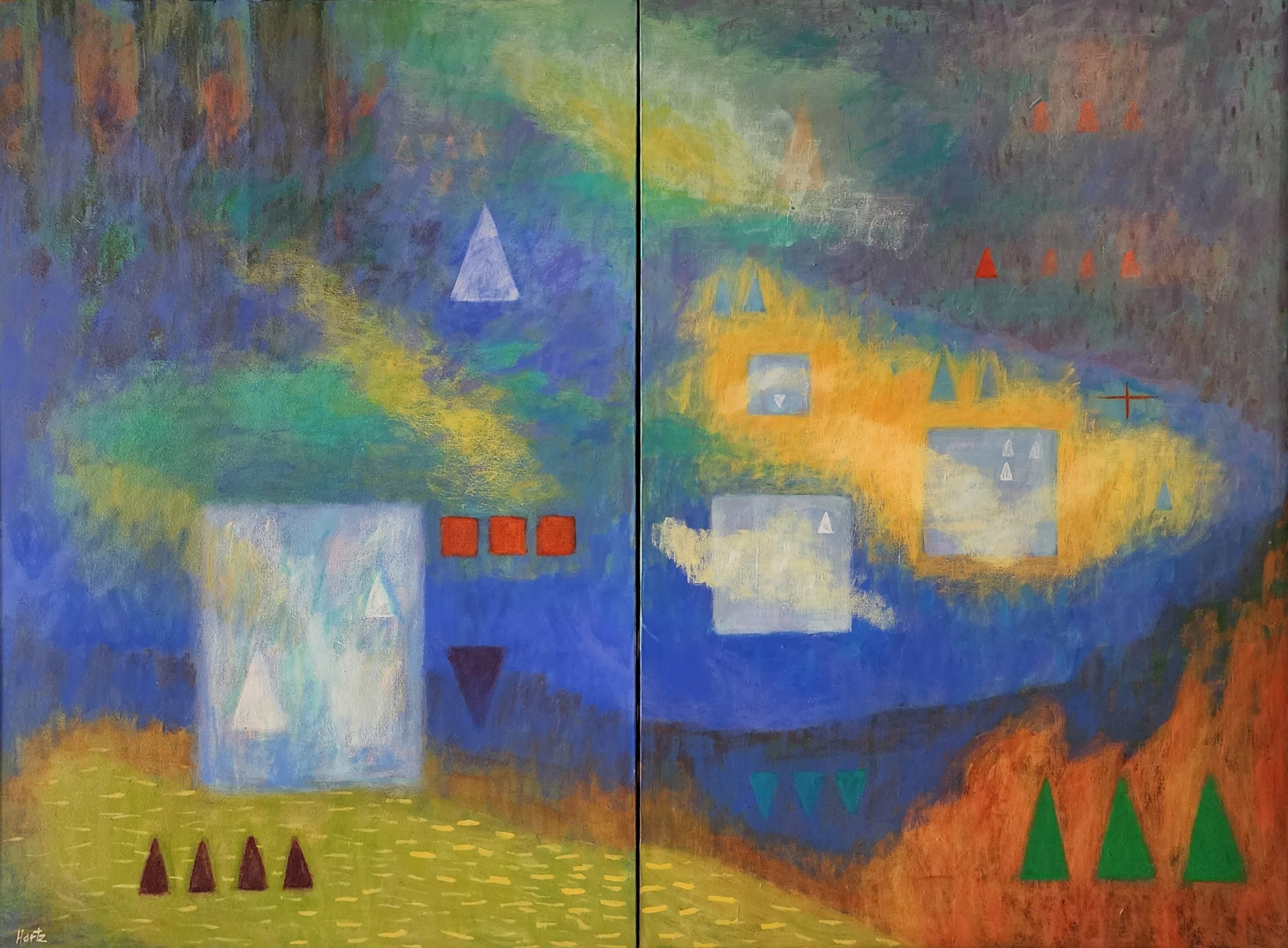 "Abstract" by Denise Hart, 48 x 36, Oil on Canvas
