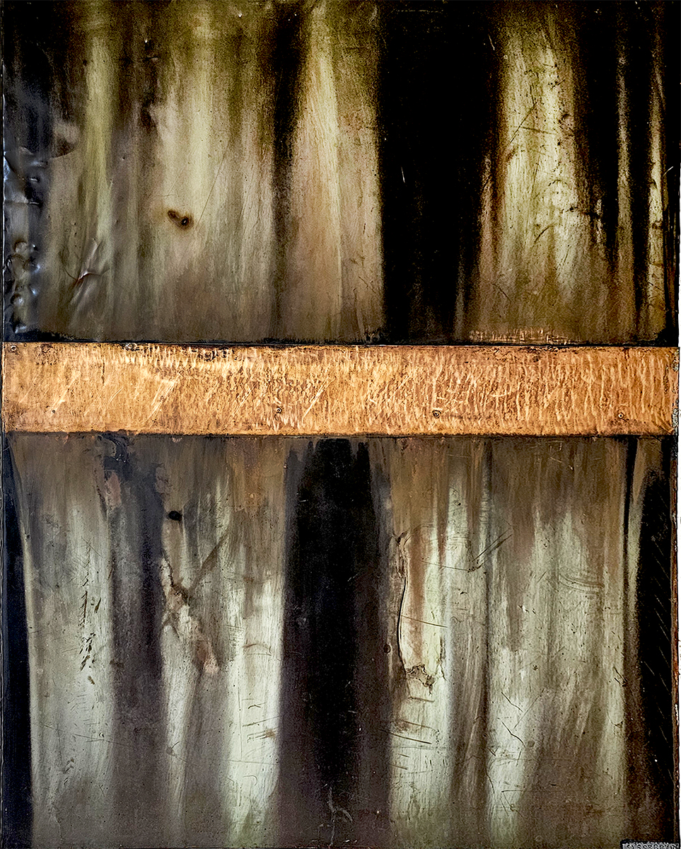 "Focused Energy" by Mark James Wasserbach, 46 x 60, Repurposed Metal "Focused Energy" by Mark James Wasserbach, 46 x 60, Repurposed Metal
