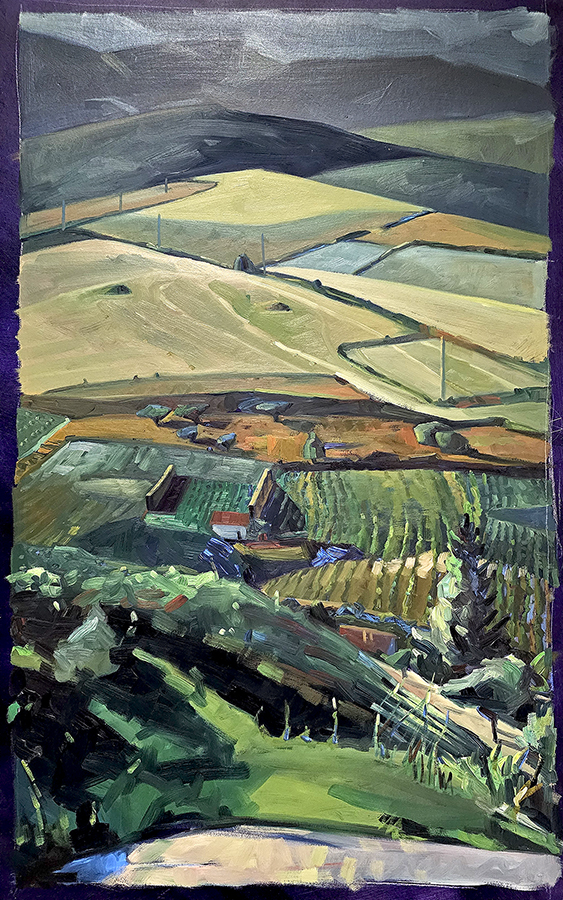 "Landscape at Manilva Spain" by Kathryn Myers, 19.5 x 30, Oil on Canvas
