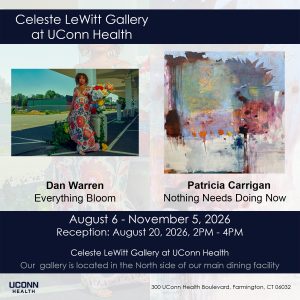 Promotional image for Dan Warren and Patricia Carrigan exhibit in Celeste LeWitt Gallery.