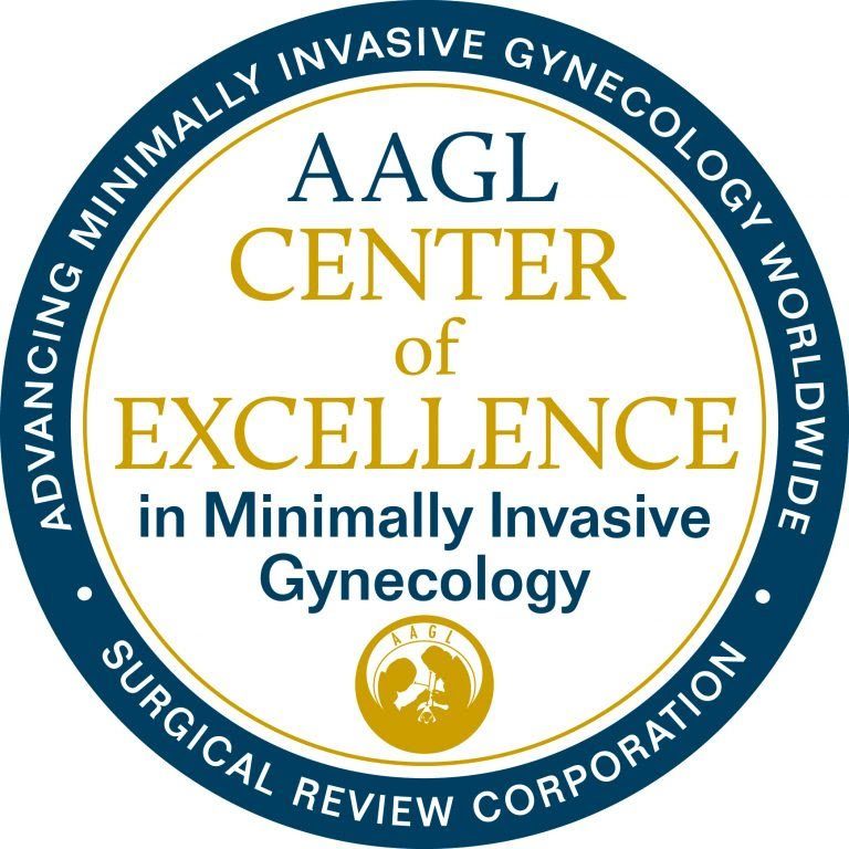 AAGL Center of Excellence in Minimally Invasive Gynecology seal