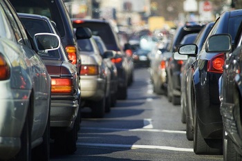 lines of cars in traffic