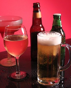 Alcohol examples - beer, wine and drink