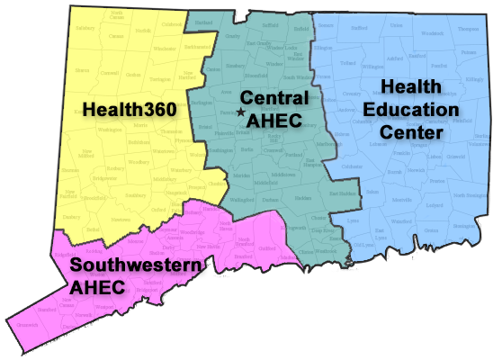 AHEC Regional Centers Map