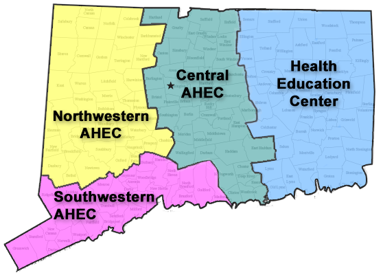 AHEC Regional Centers Map