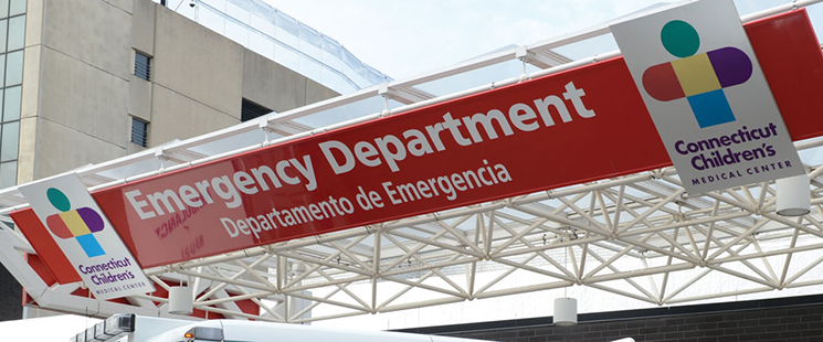 Emergency Department sign at Connecticut Children's Medical Center
