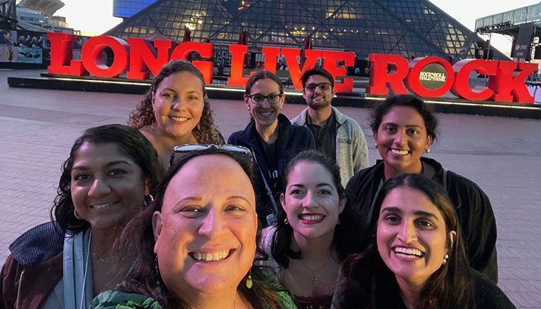Dr. Mansilla and residents at rock n roll hall of fame