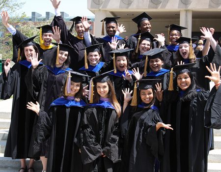 Biomedical Science PhD students at graduation, graduate student organization