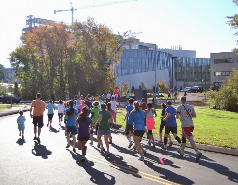 Participants running the annual SouthPark Road Race