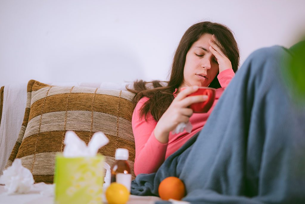Woman down with flu
