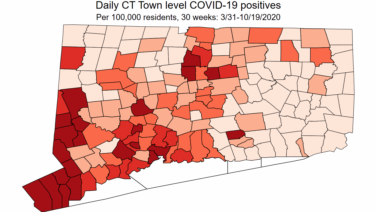 Daily CT Town level COVID-19 positives