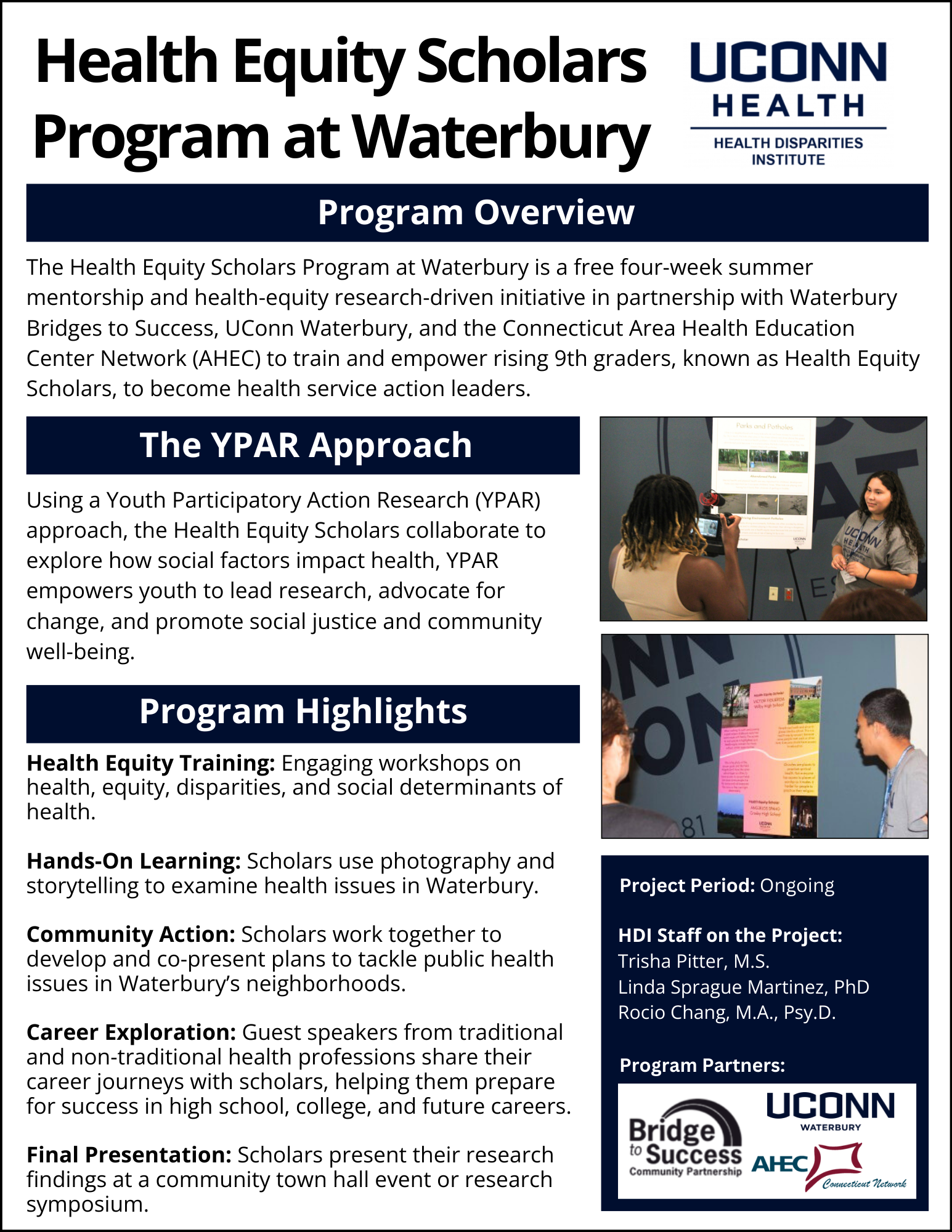 Health Equity Scholars Program at Waterbury
