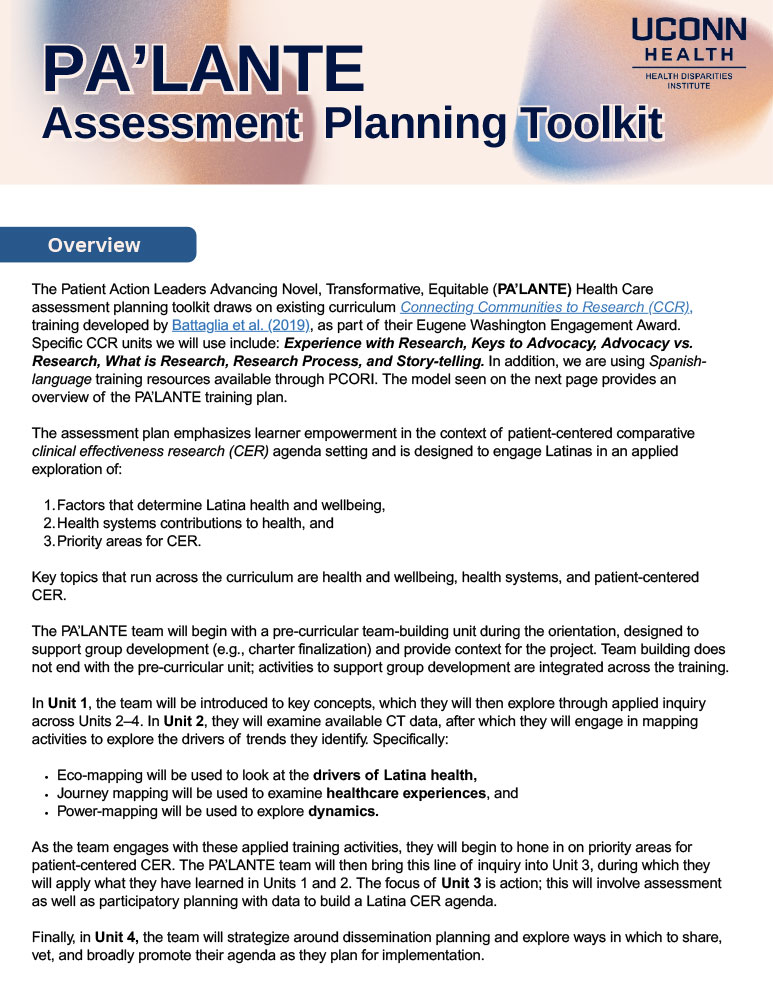 PA'LANTE - Assessment Planning Toolkit