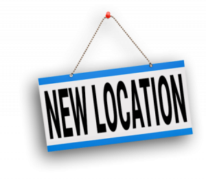 New Location hanging sign