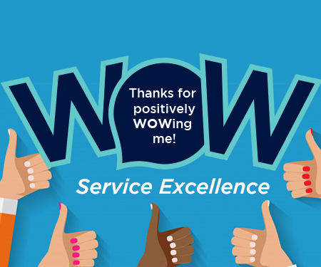 Thanks for positively WOWing for me Service Excellenc and Hands giving Thumbs Up