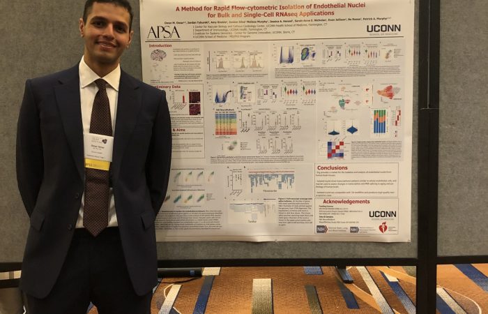 ​Omar Omar presents his research on characterizing vascular transcriptomic changes in dementia at the 2022 AAP/ASCI/APSA Joint Meeting in Chicago, IL.​
