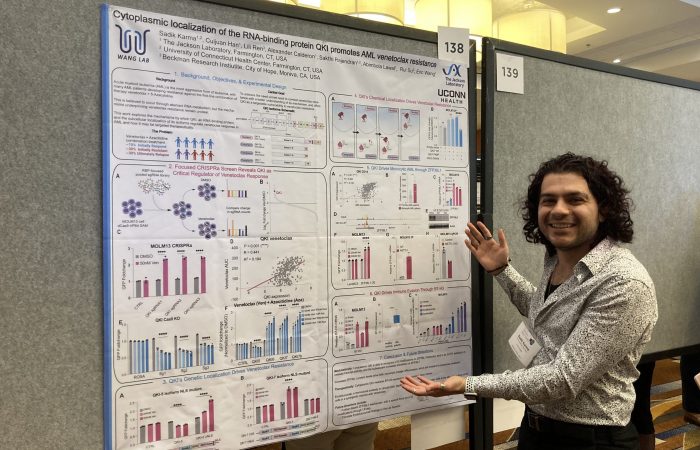 Sadik Karma presents their abstract on "Cytoplasmic localization of the RNA-binding protein QKI promotes venetoclax resistance in AML" at the April 2025 AAP/ASCI/APSA Joint Meeting in Chicago, IL.