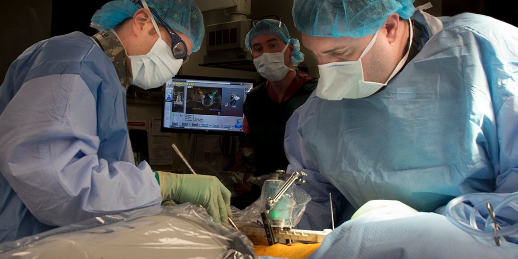 Orthopaedic surgeon Dr. Isaac Moss uses the Mazor Robotics Renaissance Guidance System to perform spine surgery