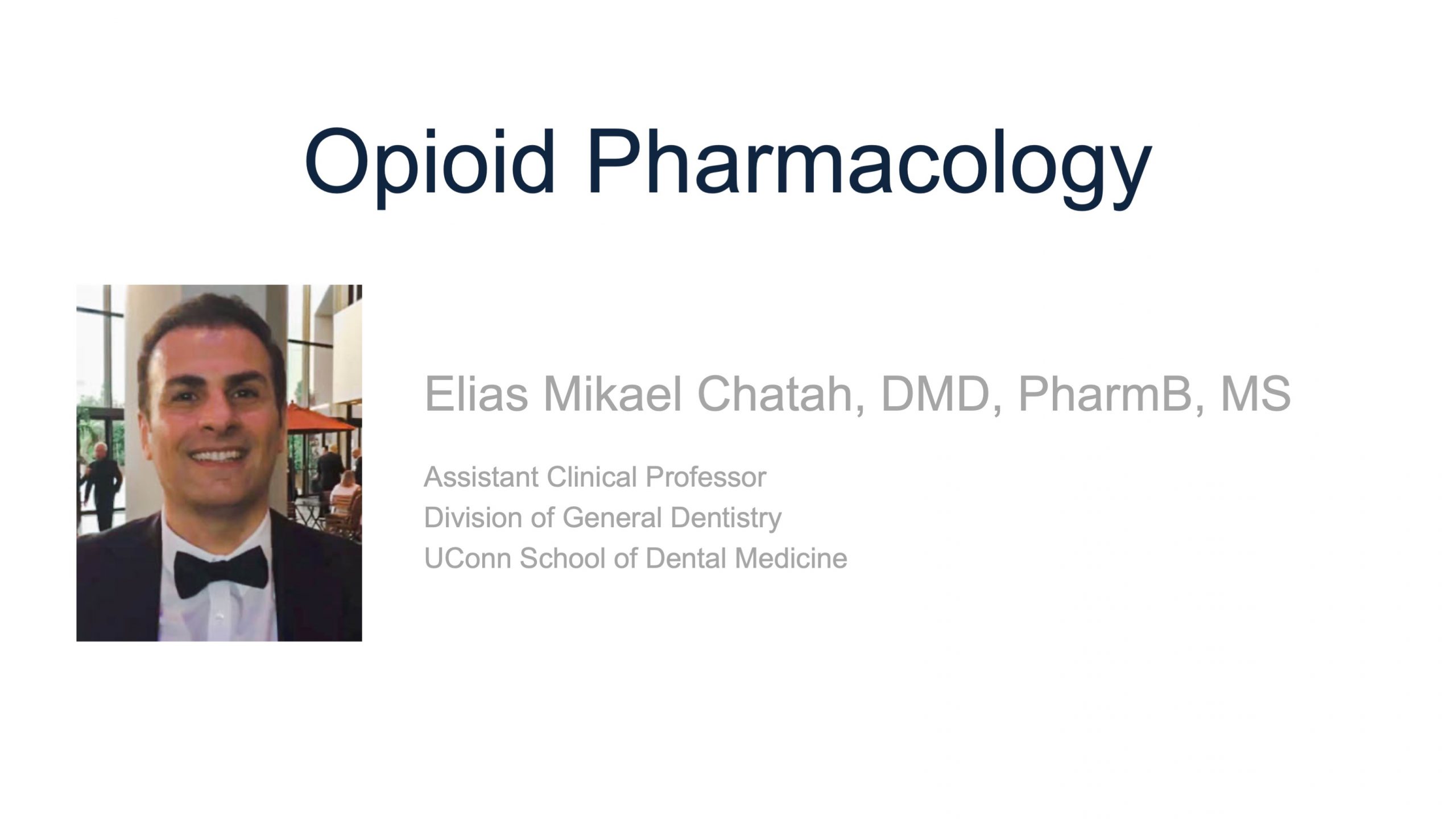 Opioid Pharmacology Title Slide