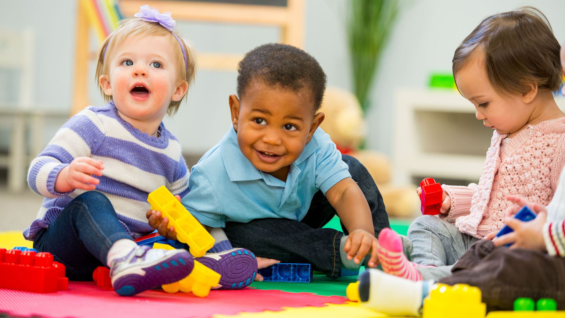 group of toddlers playing