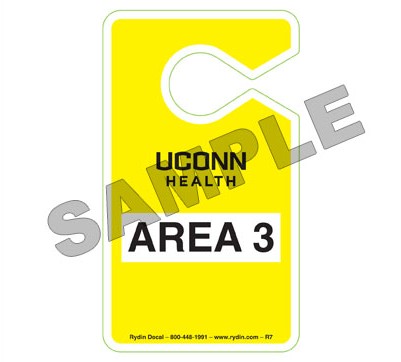 Sample of Area 3 hangtag