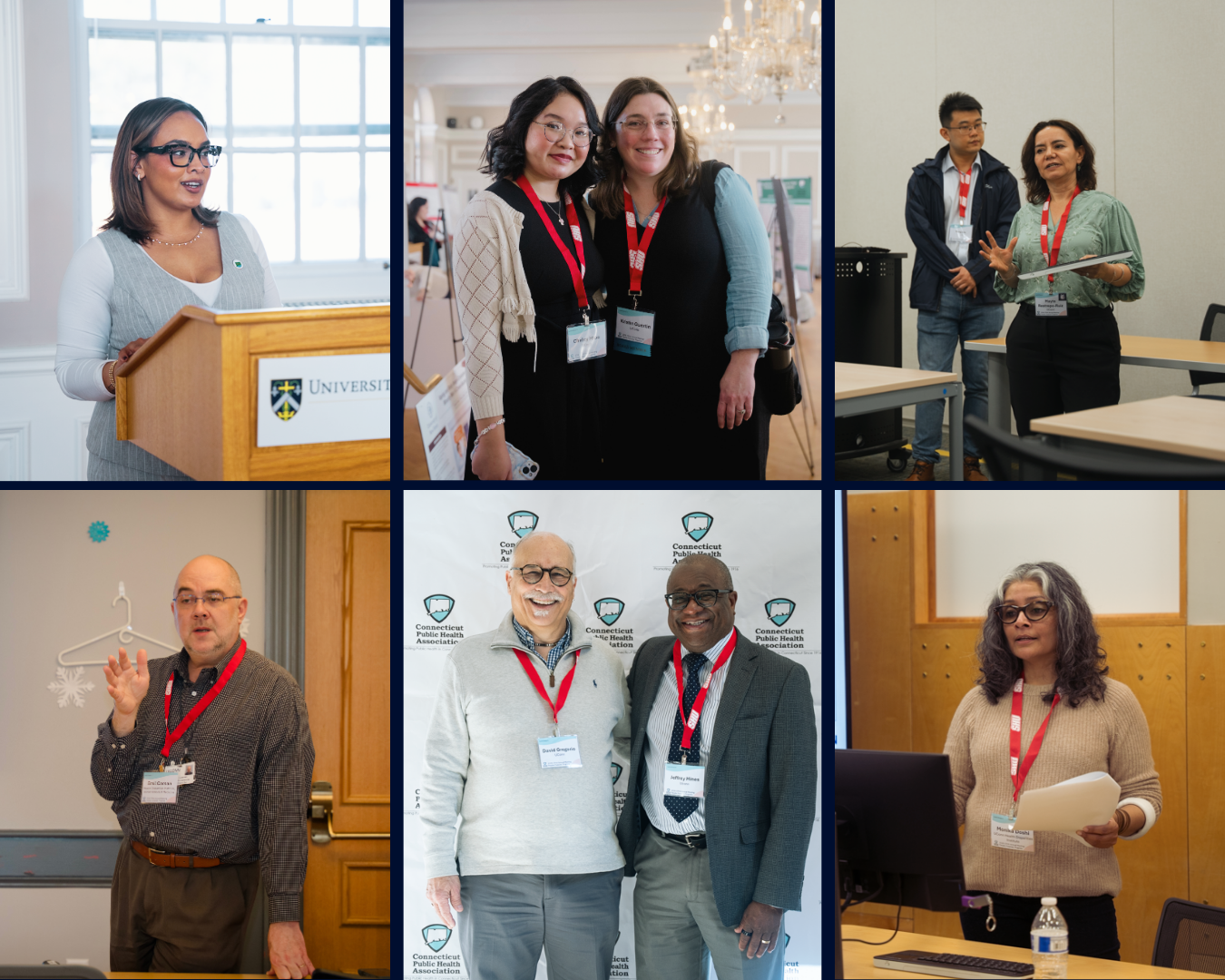 a collage of people at CPHA smiling