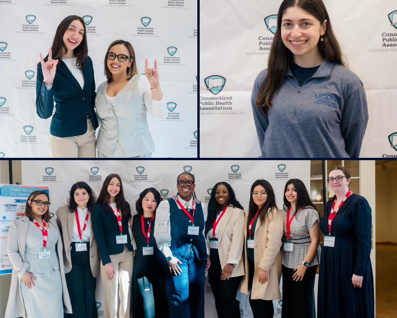 a collage of people at CPHA smiling