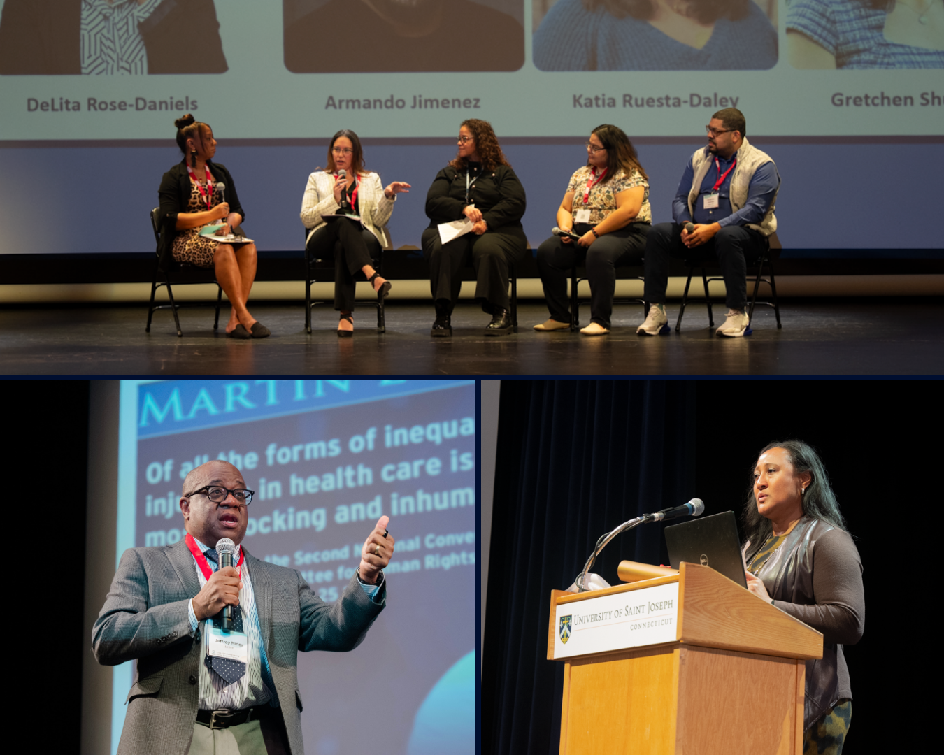 A collage of speakers and panelists at CPHA
