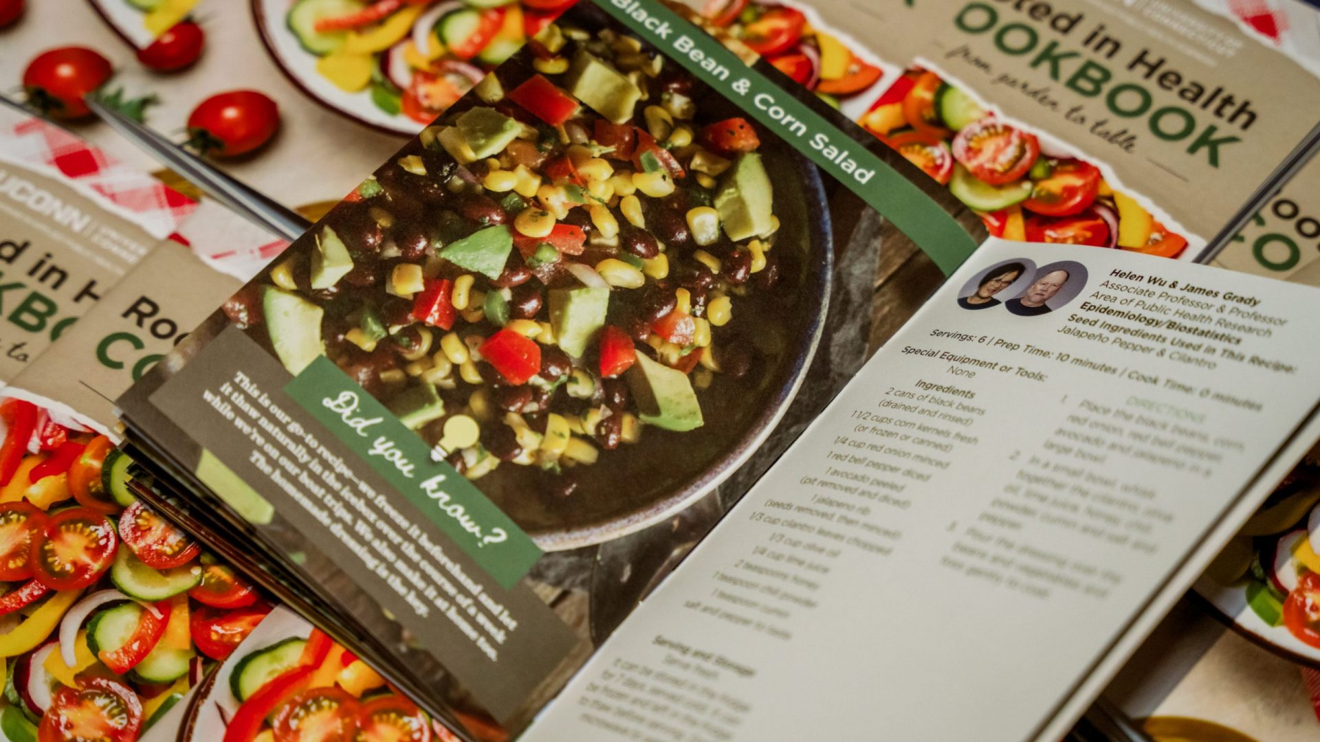 department cookbook on the table