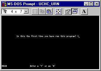 MS DOS Window for the First Time run the program screen