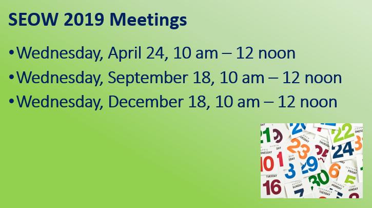 SEOW 2019 Meeting Schedule