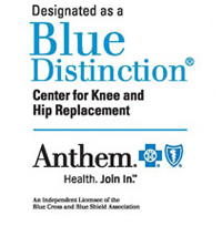 The UConn Health Center's New England Musculoskeletal Institute has been named a Blue Distinction Center for Spine Surgery as well as a Blue Distinction Center for Knee and Hip Replacement. Logo courtesy of Anthem Blue Cross Blue Shield in Connecticut.