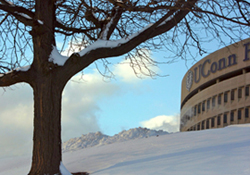 Winter photo of UConn Health 