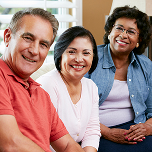 Group of senior friends smiling