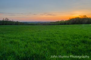 Green fields at sunset in Roxbury, CT (John Munno Photography)