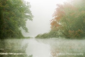 Mist on the water in Southford, CT (John Munno Photography)