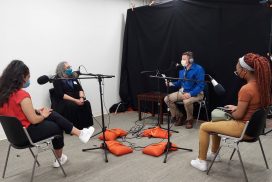 Urban Health/AHEC Scholars recording podcast in studio