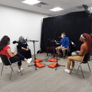 Urban Health/AHEC Scholars recording podcast in studio