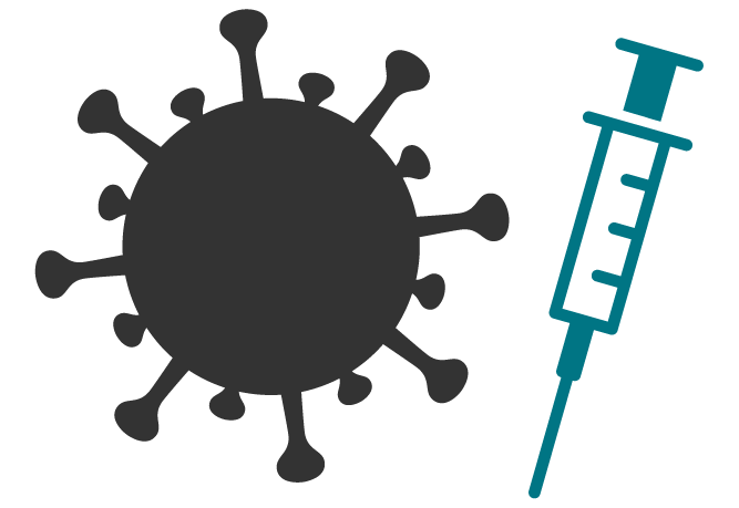 COVID-19 with syringe icon