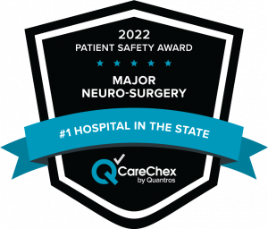 2022 Patient Safety Award for Major Neurosurgery, Number 1 Hospital in the State for Major Neurosurgery logo