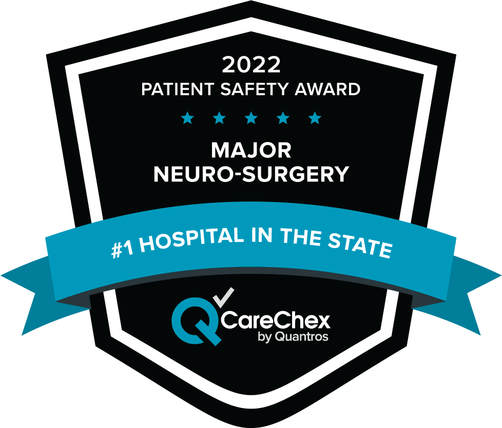 2022 Patient Safety Award for Major Neurosurgery, Number 1 Hospital in the State for Major Neurosurgery logo