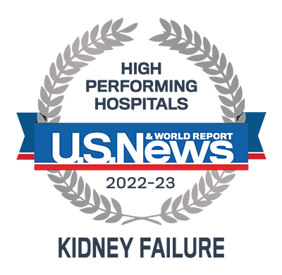 High Performing Hospital - Kidney Failure by U.S. News and World Report
