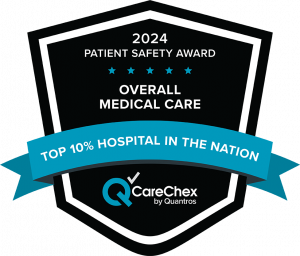 2024 Patient Safety Award for Overall Medical Care, Top 10% Hospital in the Nation