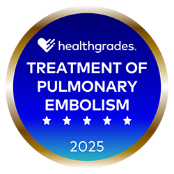 Healthgrades Rated Five Stars for Treatment of Pulmonary Embolism 2025