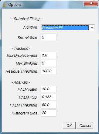 Octane screen shot showing options